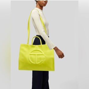 Telfar Highlighter Yellow Shopping Bag